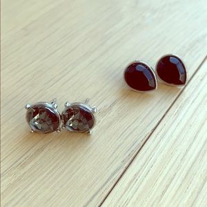 Two pairs of costume stud earrings
